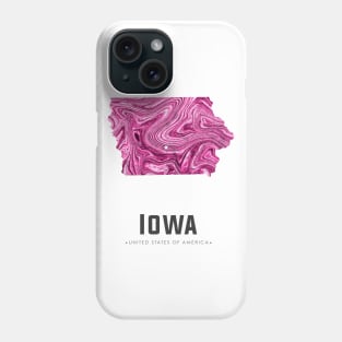 Iowa state map abstract pink Phone Case