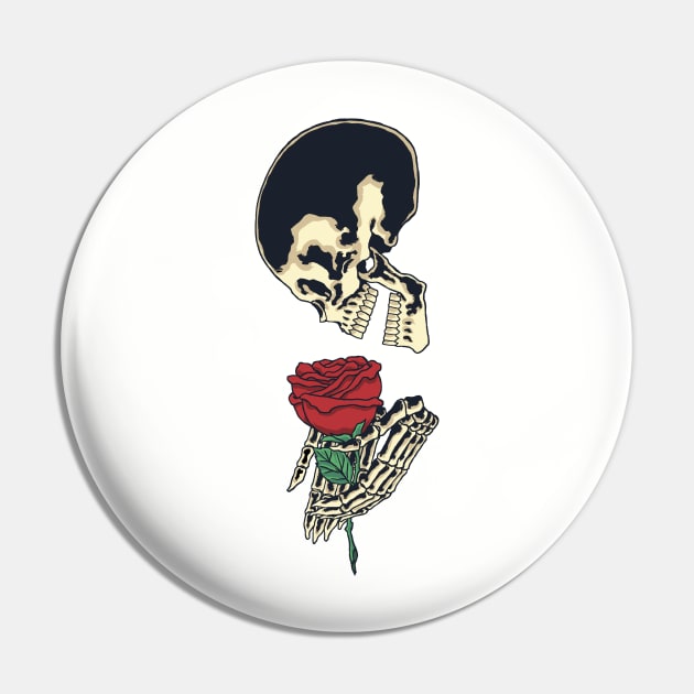 Skull and Rose Ink Art Tattoo Design Pin by ebayson74@gmail.com