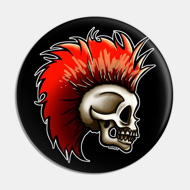 Punk Skull (Red Version) Pin by Jan Grackle