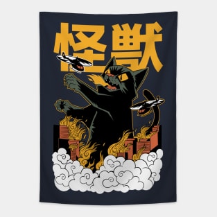 Catzilla Kaiju Cat Tapestry