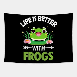 LIFE IS BETTER WITH FROGS Tapestry