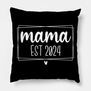 Mama Mom Est 2024 Promoted To Mommy 2024 Pillow