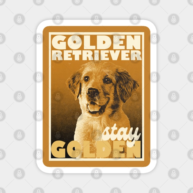 Retro Golden Retriever Magnet by mia_me