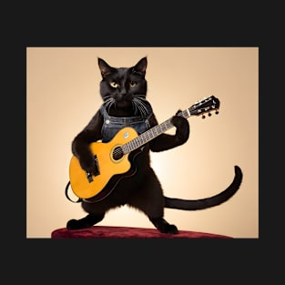 Cat holding guitar T-Shirt