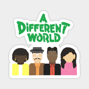 Mens Womens A Different World text green Magnet