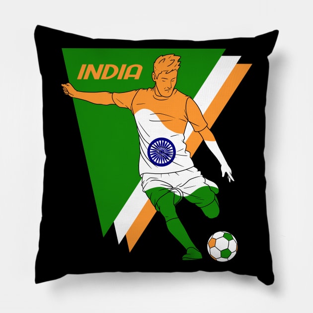 India Futbol Football Soccer Player Pillow by Noseking