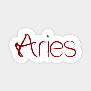 Fancy Aries Script Magnet