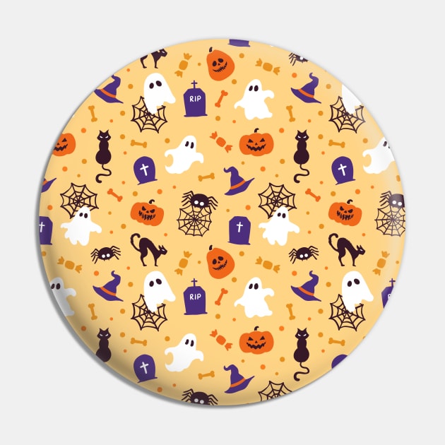 Cute Halloween Pattern Design Pin by mituturi