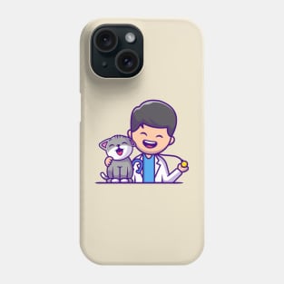 Veterinarian With Cat And Stethoscope Phone Case