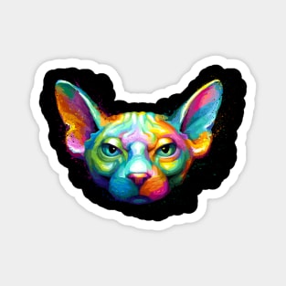 Sphynx Cat Colorful Portrait Magnet