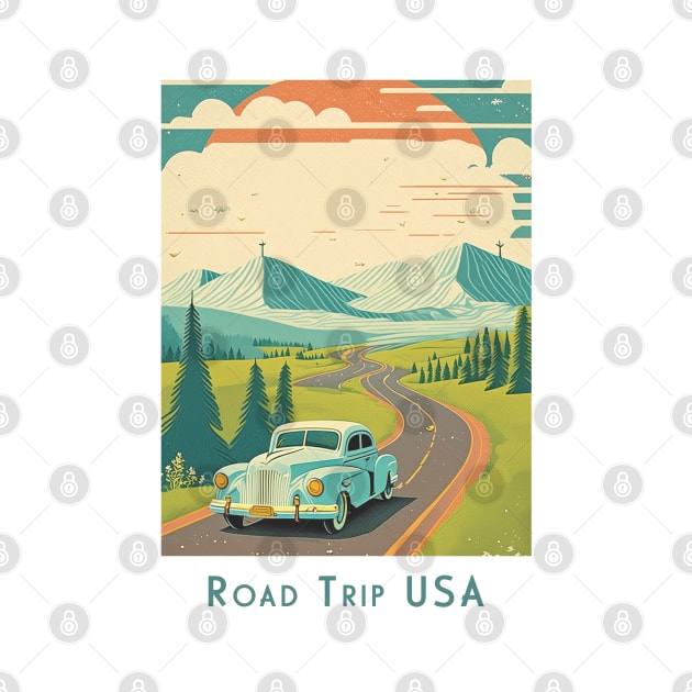 Retro Vintage Road Trip USA by POD24