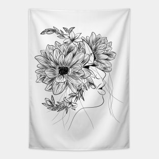 Flower head(white) Tapestry