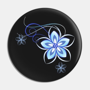 Mystic Blue Flower, Floral Design  - Nature Beauty Pin