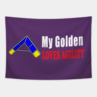 Dog agility Golden retriever - My Golden Loves Agility Tapestry