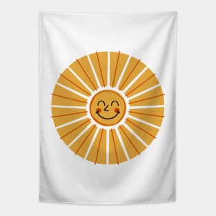 Boho Sun Smile Retro 70s Tapestry