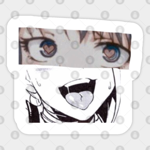 Cute Eyes Anime Ahegao Mix Anime Manga Otaku Ahegao Sticker Teepublic Dagashi kashi, ahegao, purple, black hair png. cute eyes anime ahegao mix