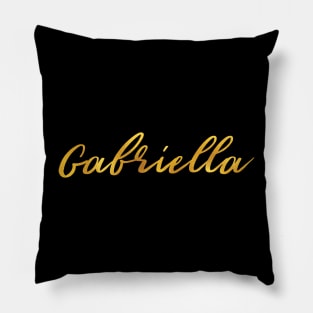 Gabriella Name Hand Lettering in Faux Gold Letters Pillow