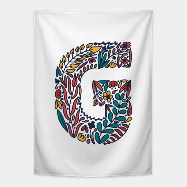 Tropical Letter G Tapestry by Cascade Patterns