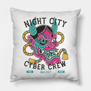 Night City Cyber Crew - Cyberpunk Traditional Tattoo Pillow