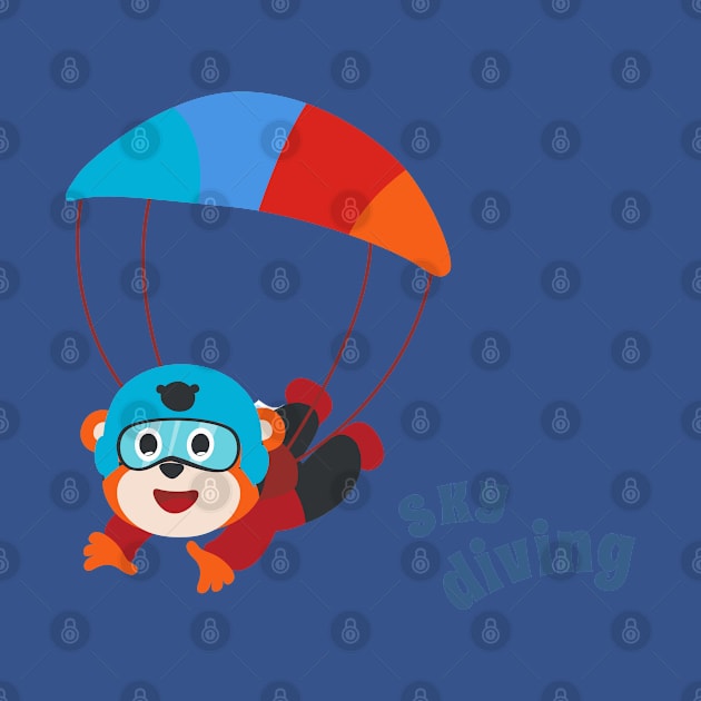 Vector illustration of a cute skydiver. by KIDS APPAREL