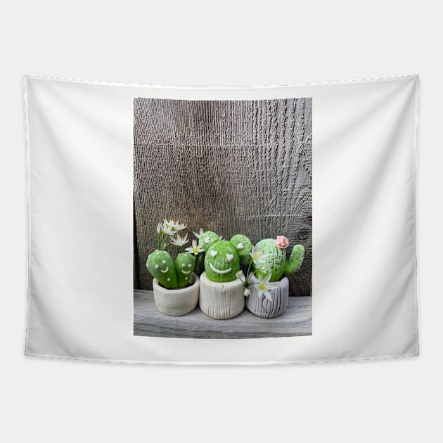 Cute cactus family Tapestry by baksuart