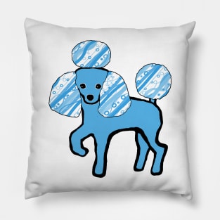 Poodle -- Blue Pillow