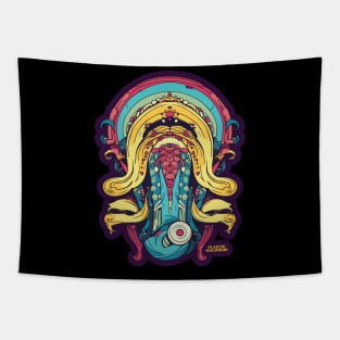 Plastic Macaroni Boho Trippy Hippy Dreamcatcher Tapestry