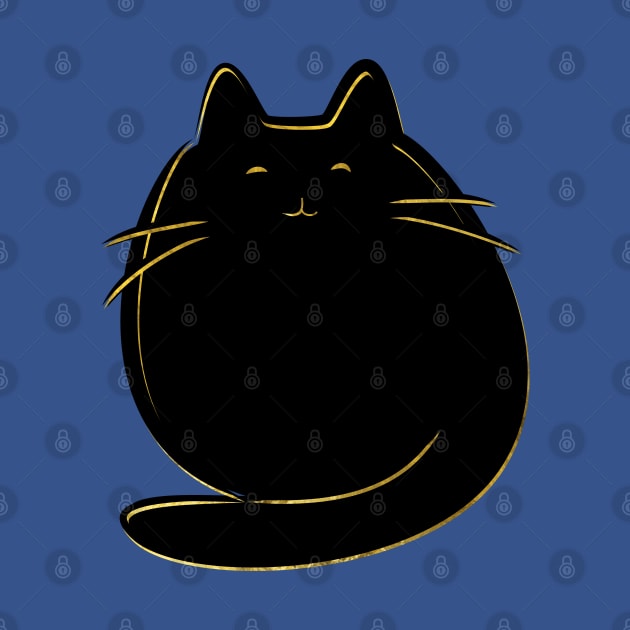 Cute black and gold cat by Nartissima