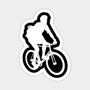 White Silhouette- Bike Rider Magnet