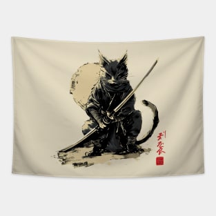 samurai cat Tapestry