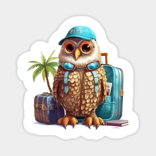 Owl on Vacation #2 Magnet