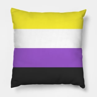 Seamless Repeating Non-Binary Pride Flag Pattern Pillow