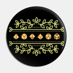 Plants and Succulents Yellow Polyhedral Dice Set Pin