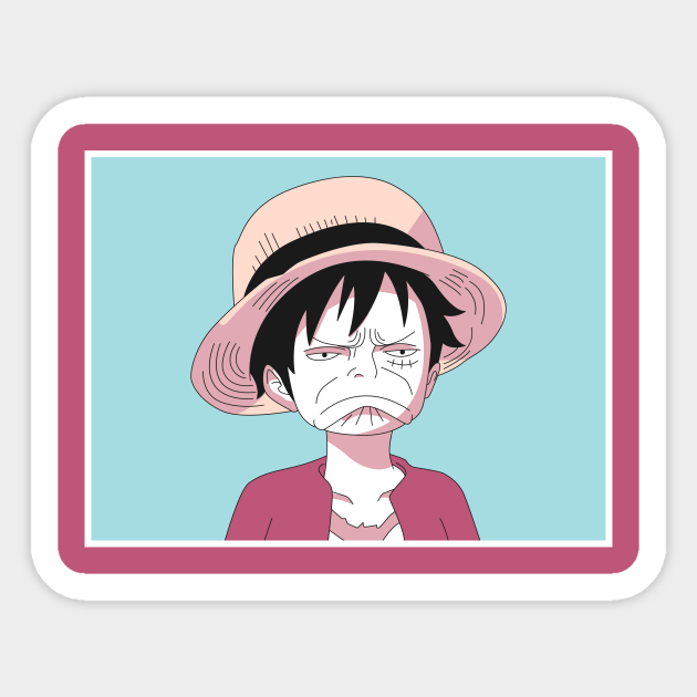 Mugiwara Luffy Funny Face Mugiwara Luffy Sticker Teepublic