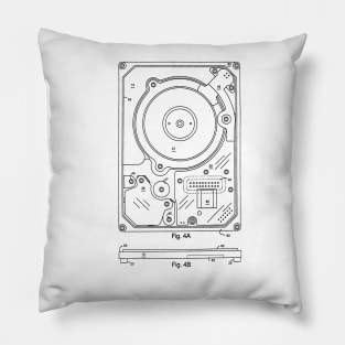 Hard Disk Drive Vintage Patent Hand Drawing Pillow