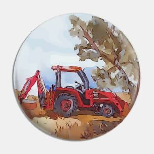 Kubota Tractor with Backhoe attached Pin