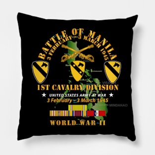 Battle for Manila - 1st Cavalry Division w PAC - PHIL SVC Pillow