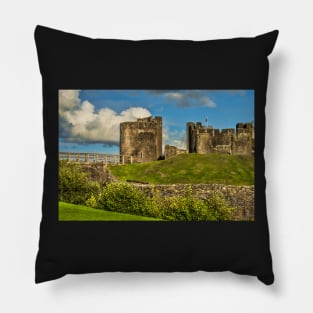 Western Gateway to Caerphilly Castle Pillow