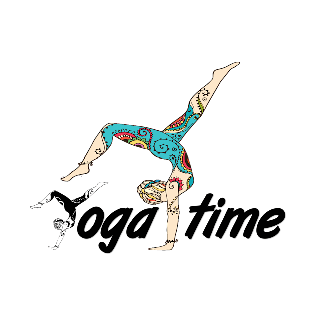 yoga time. yoga makes you self confident. yoga t-shirt by Gemi 