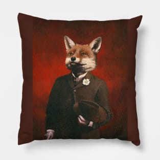 Edwardian Mr Fox In A Suit Pillow