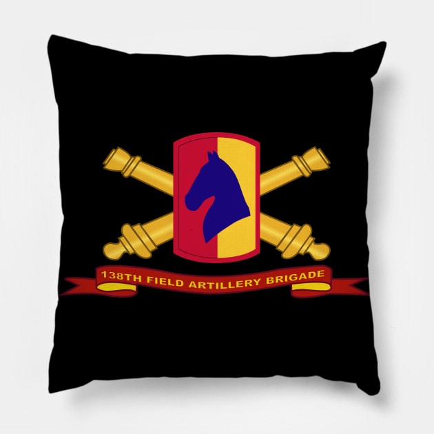 138th Field Artillery w Br - Ribbon Pillow by twix123844