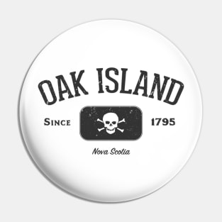 Oak Island Pirate Skull and Crossbones Gift Product - Black Pin