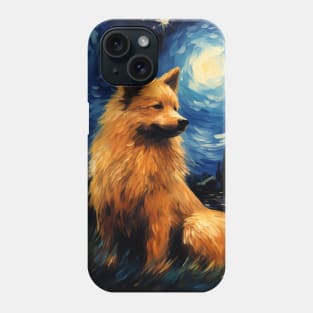 Finnish Spitz Painted in Starry Night style Phone Case