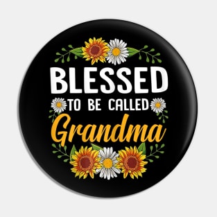 Womens Blessed To Be Called Grandma Sunflower Mothers Day 2021 Pin