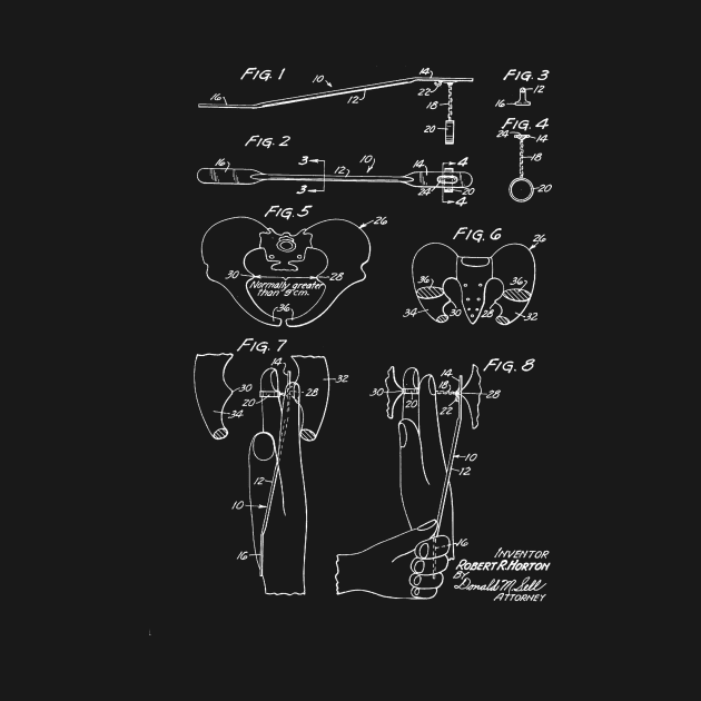 pelvic measuring device Vintage Patent Drawing by TheYoungDesigns