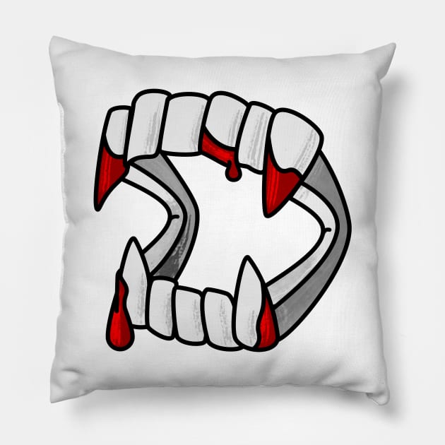 Fangs Out Pillow by 38Sunsets