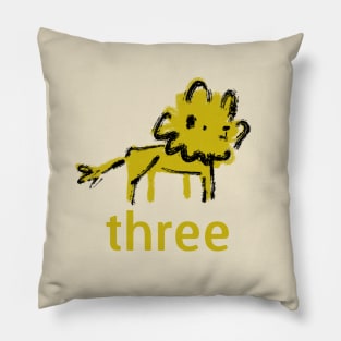 Lion - Three - Third Birthday Design Pillow