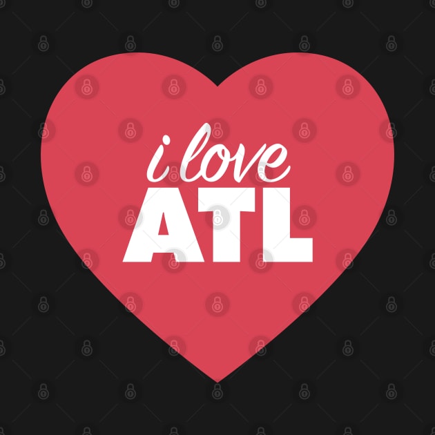 I Love ATL (Atlanta Airport Code) In Red Heart by modeoftravel