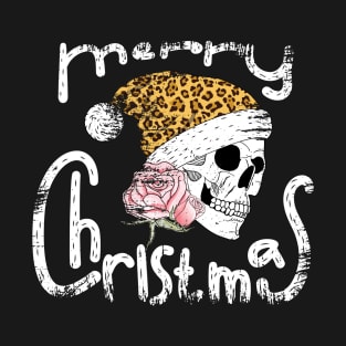 Skull Roses Merry Christmas T-Shirt