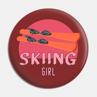 Skiing Girl Pin